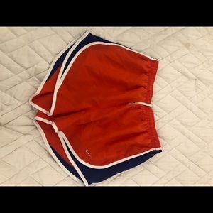 Red white and blue nike shorts